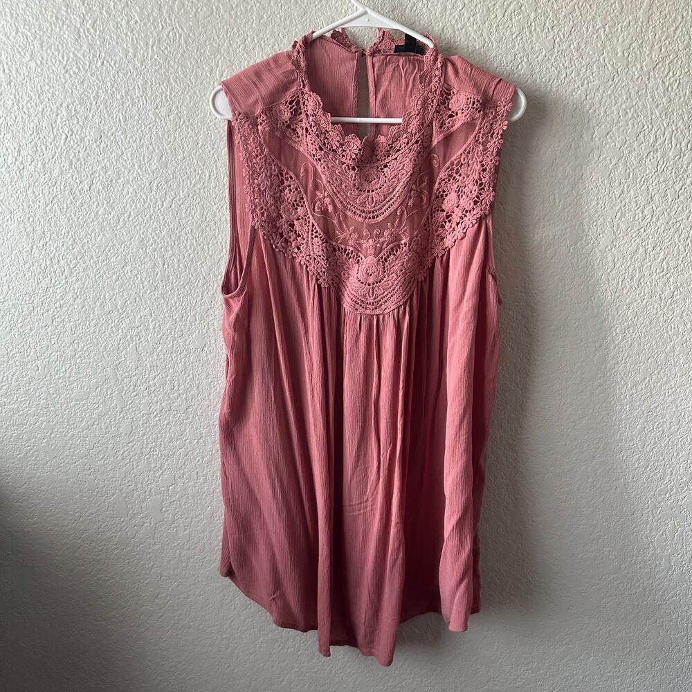 Torrid Lace Pink Gauze Top Plus Size 2X NWOT